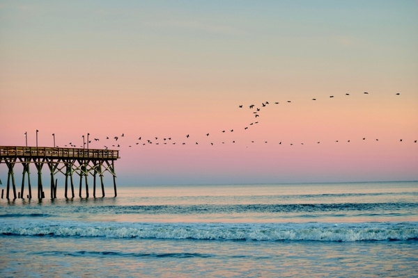 Wilmington, North Carolina sunset over ocean